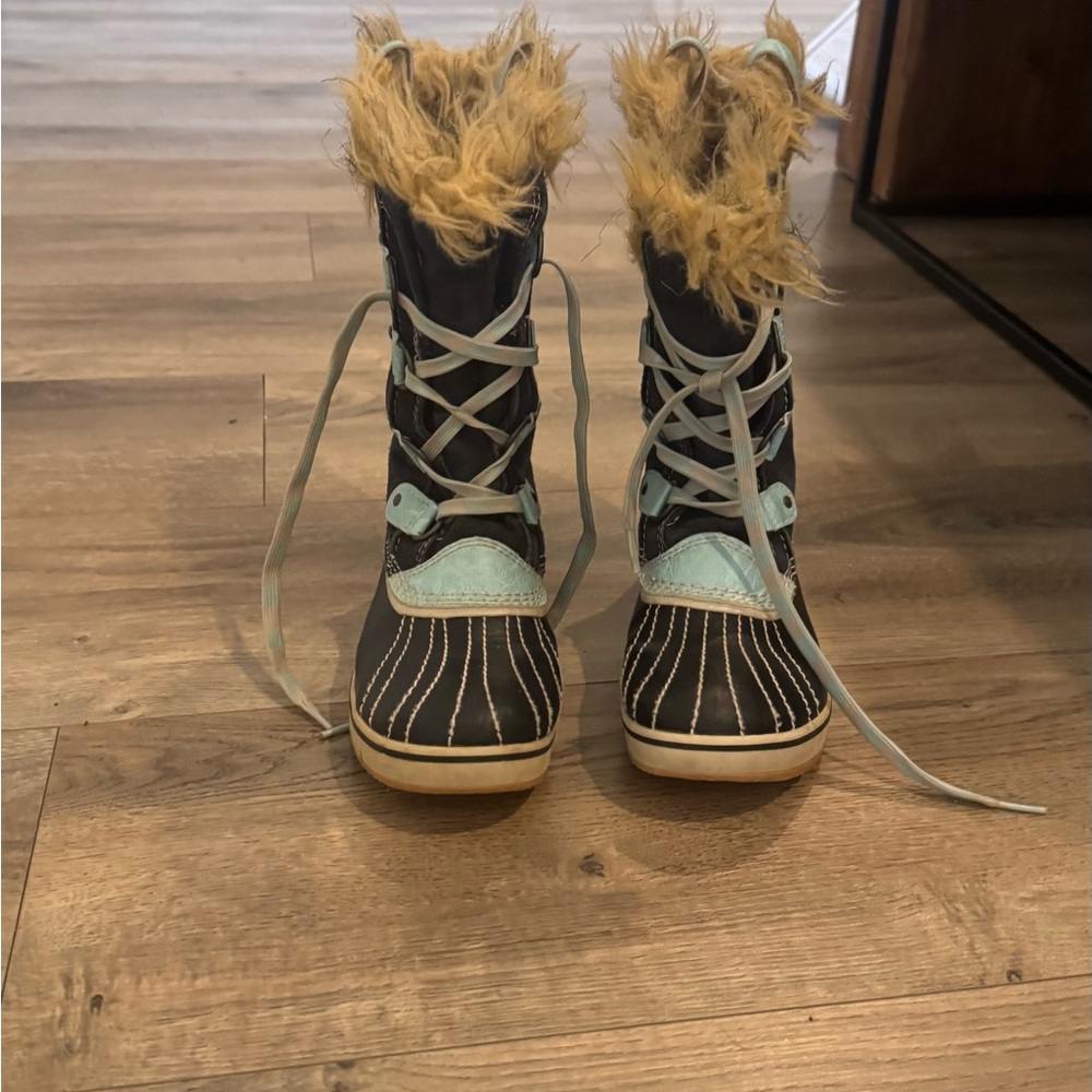 Sorel Kids Boots Black with Light Blue and Tan